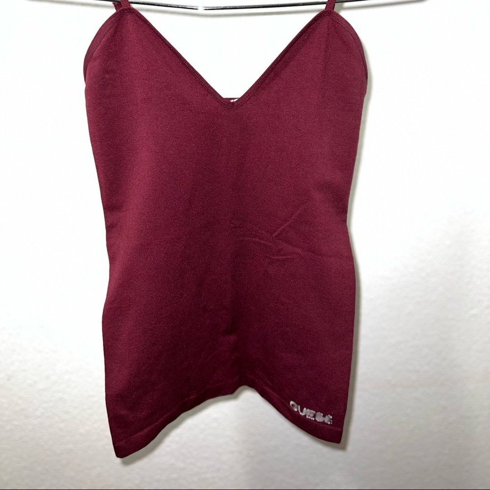 GUESS Maroon Spandex Bedazzled Tank - Medium